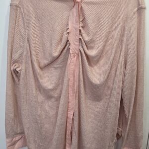 NWT DAVI & DANI Blush Pink Button-Down Ruched Back Top